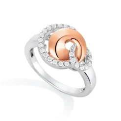 Ring Silber 925 ros&eacute; vergoldet Zirkonia