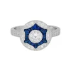 Ring Silber 925 Zirkonia blaue Imitationssteine