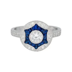 Ring Silber 925 Zirkonia blaue Imitationssteine