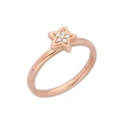 Ring "Stern" Silber 925 ros&eacute; vergoldet Zirkonia