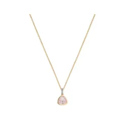 Rosenquarz Brillant Anh&auml;nger Ros&eacute;gold 585 "Soft Peach"