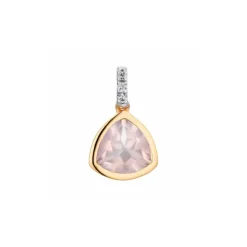 Rosenquarz Brillant Anh&auml;nger Ros&eacute;gold 585 "Soft Peach"