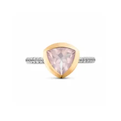 Rosenquarz Brillant Ring Roségold 585 "Soft Peach"