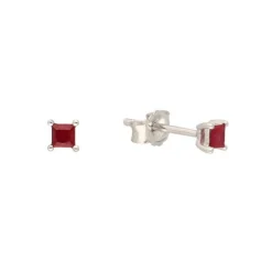 Rubin Ohrstecker Wei&szlig;gold 585