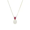 Rubin Perlen Collier Gold 585