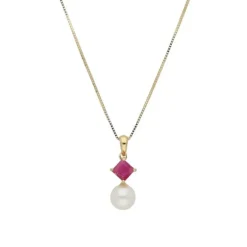 Rubin Perlen Collier Gold 585