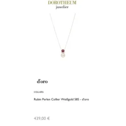 Rubin Perlen Collier Wei&szlig;gold 585