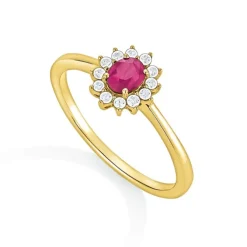 Rubin Ring Gold 585 Brillanten
