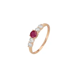 Rubin Ring Roségold 585 Zirkonia