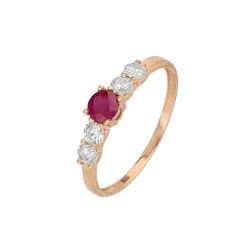 Rubin Ring Ros&eacute;gold 585 Zirkonia