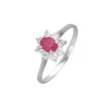 Rubin Ring Wei&szlig;gold 585 Zirkonia