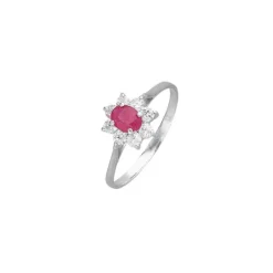 Rubin Ring Wei&szlig;gold 585 Zirkonia