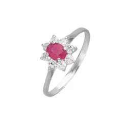Rubin Ring Wei&szlig;gold 585 Zirkonia