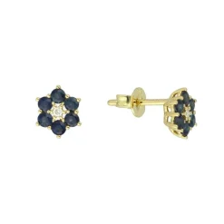 Saphir Brillant Ohrstecker Gold 585