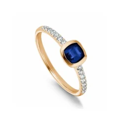 Saphir Brillant Ring Ros&eacute;gold 585 