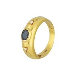 Saphir Brillantring Gold 750 - Gr. 56 - Privatbesitz