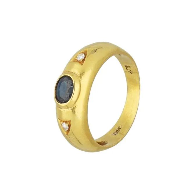 Saphir Brillantring Gold 750 - Gr. 56 - Privatbesitz