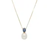 Saphir Kulturperlen Collier Gold 585