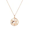 Saphir Perlen Collier Silber 925 ros&eacute; vergoldet