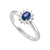 Saphir Ring Brillanten Wei&szlig;gold 585
