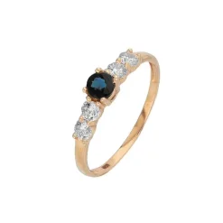 Saphir Ring Ros&eacute;gold 585 Zirkonia
