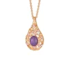 Schmuckstein Collier Silber 925 ros&eacute; vergoldet