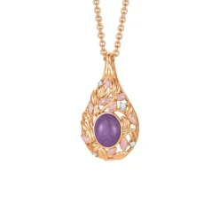 Schmuckstein Collier Silber 925 ros&eacute; vergoldet