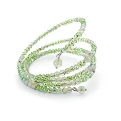 Schmucksteingarnitur Collier / Armkette Prehnit