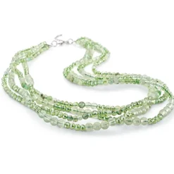 Schmucksteingarnitur Collier / Armkette Prehnit