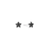 Schwarze Diamanten Ohrstecker "Stern" Wei&szlig;gold 585
