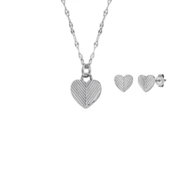 Set - Collier/Ohrstecker "Harlow" Stahl