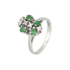Smaragd Brillant Ring Wei&szlig;gold 585 - Gr. 52 - Privatbesitz