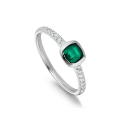 Smaragd Brillant Ring Weißgold 585