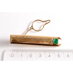 Smaragd Krawattenspange Gold 585 - Privatbesitz