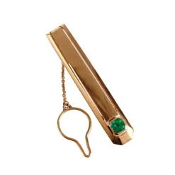 Smaragd Krawattenspange Gold 585 - Privatbesitz