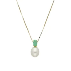 Smaragd Perlen Collier Gold 585