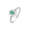 Smaragd Ring Wei&szlig;gold 585 Zirkonia