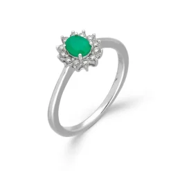 Smaragd Ring Wei&szlig;gold 585 Brillanten