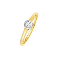 Solit&auml;r Ring Gold 585 bicolor Brillant 0,10 ct.