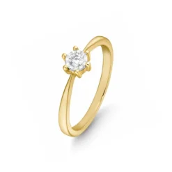 Solitär Ring "miracle star" Gold 585 bicolor Brillant 0,10 ct.