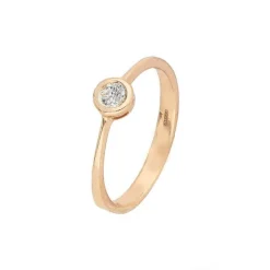 Solit&auml;r Ring Ros&eacute;gold 585 Brillant 0,20 ct.