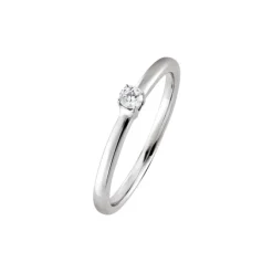Solit&auml;r Ring Wei&szlig;gold 585 Brillant 0,10 ct.