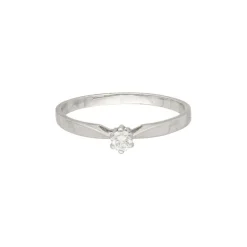Solit&auml;r Ring Wei&szlig;gold 585 Brillant 0,10 ct. - Gr. 59 - Privatbesitz