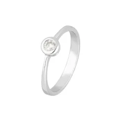 Solit&auml;r Ring Wei&szlig;gold 585 Brillant 0,15 ct.