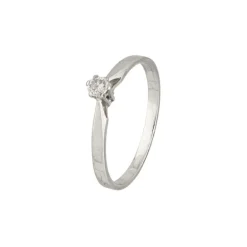 Solit&auml;r Ring Wei&szlig;gold 585 Brillant 0,10 ct. - Gr. 59 - Privatbesitz