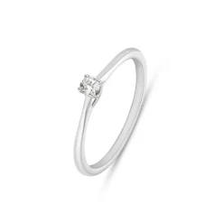Solit&auml;r Ring Wei&szlig;gold 585 Brillant 0,10 ct.
