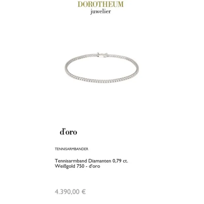 Tennisarmband Diamanten 0,79 ct. Weißgold 750