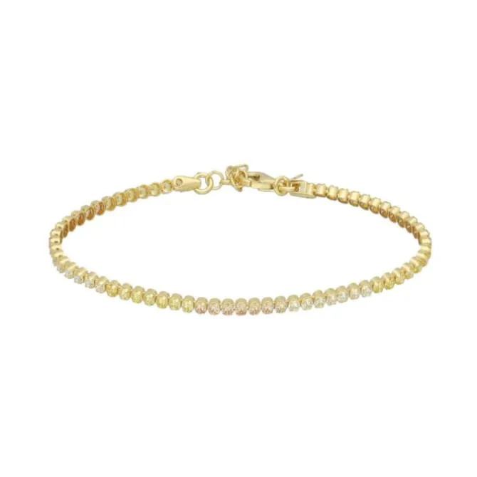 Tennisarmband Silber 925 Zirkonia vergoldet