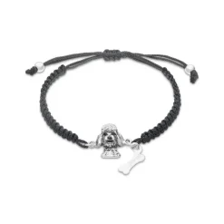Textil Armband "Pudel" Silber 925