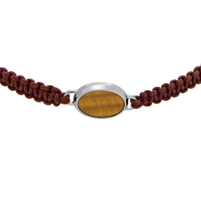 Tigerauge Armkette "Jewelry" Stahl/Textil